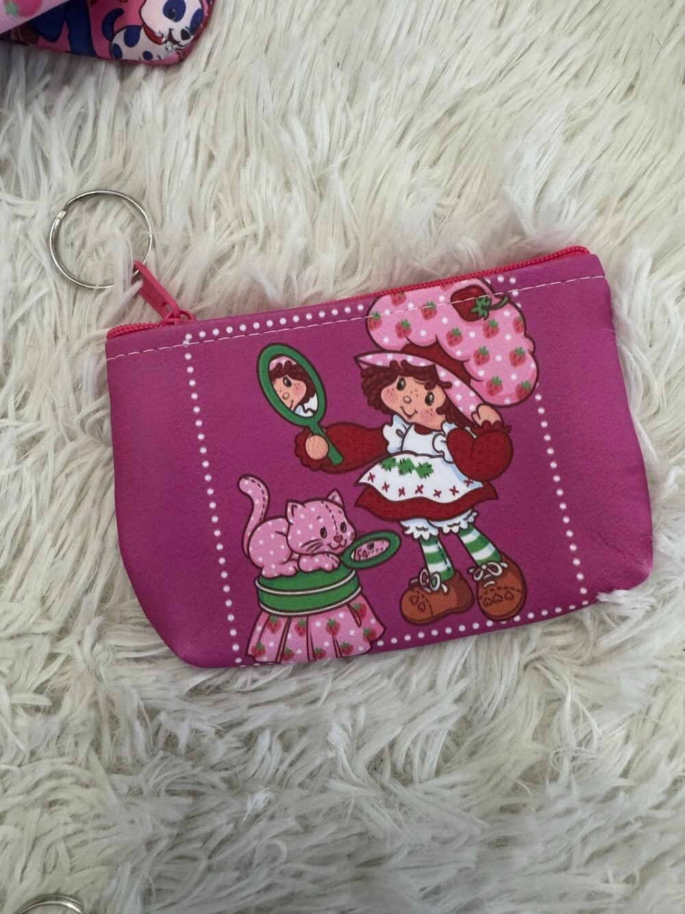 Strawberry shortcake coin purse pouch keychain Keyring